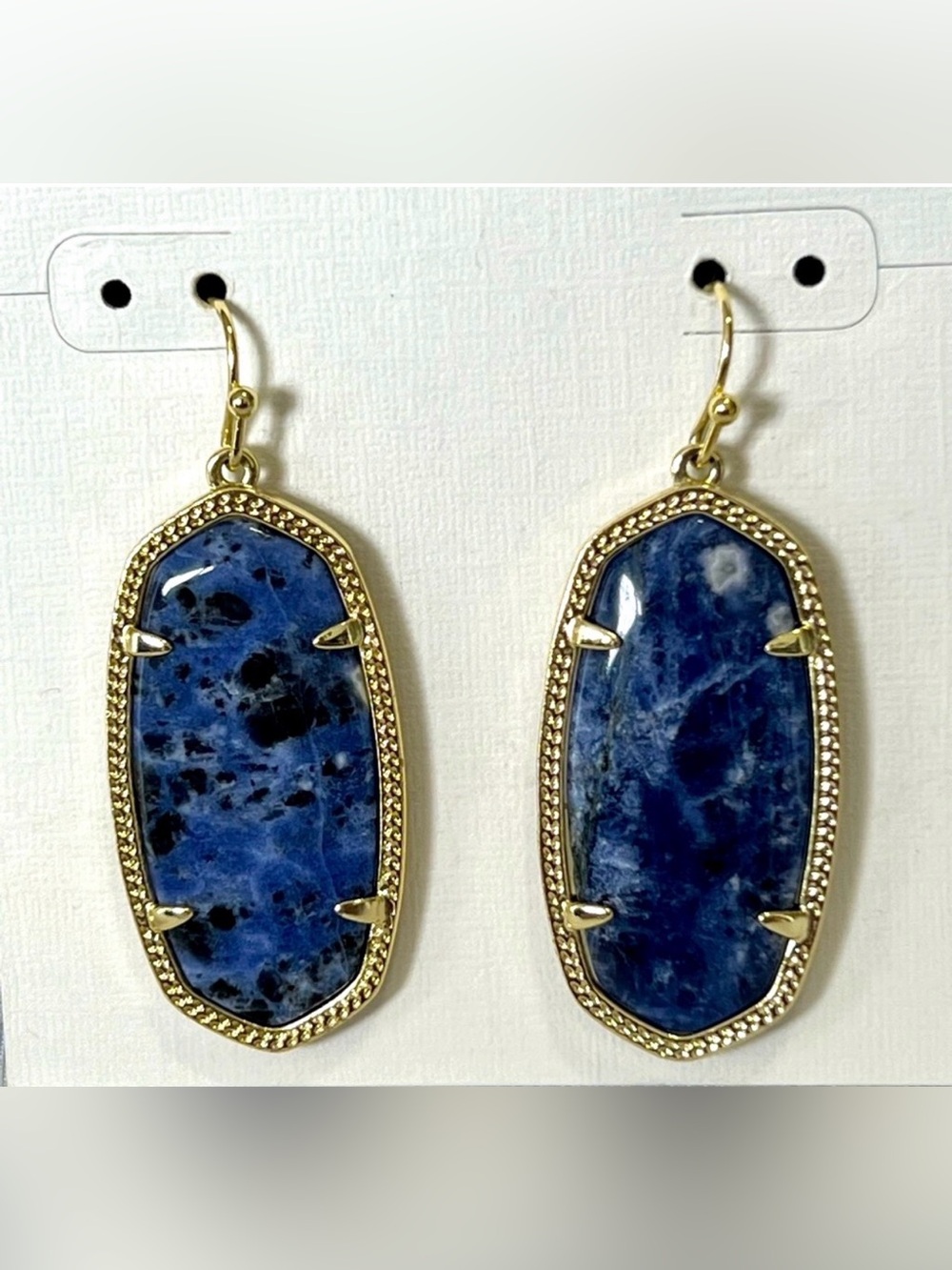 NWT Rare & Retired Kendra Scott Elle Earrings Sodalite & Yellow Gold SOLD OUT!